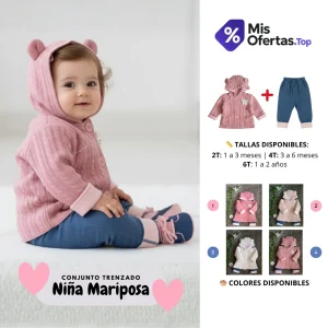 Conjunto Trenzado Mariposa para Niña